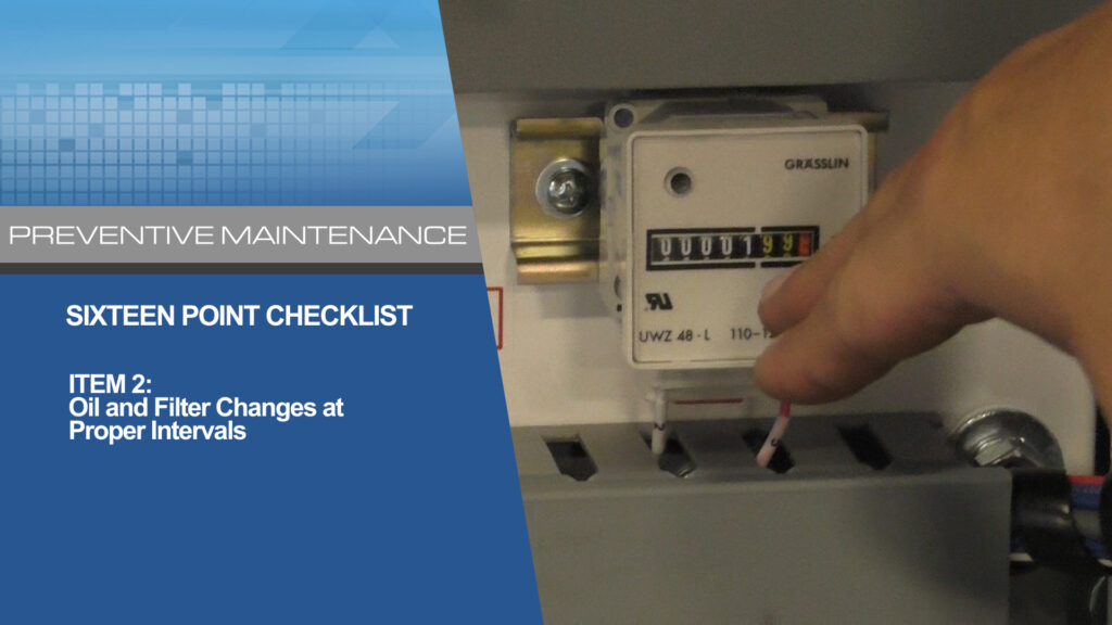 Sideloader Washer Extractor 16 Point Checklist - #2 Oil and Filter Changes at Proper Intervals