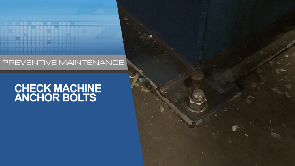 Sideloader Washer Extractor Check Machine Anchor Bolts