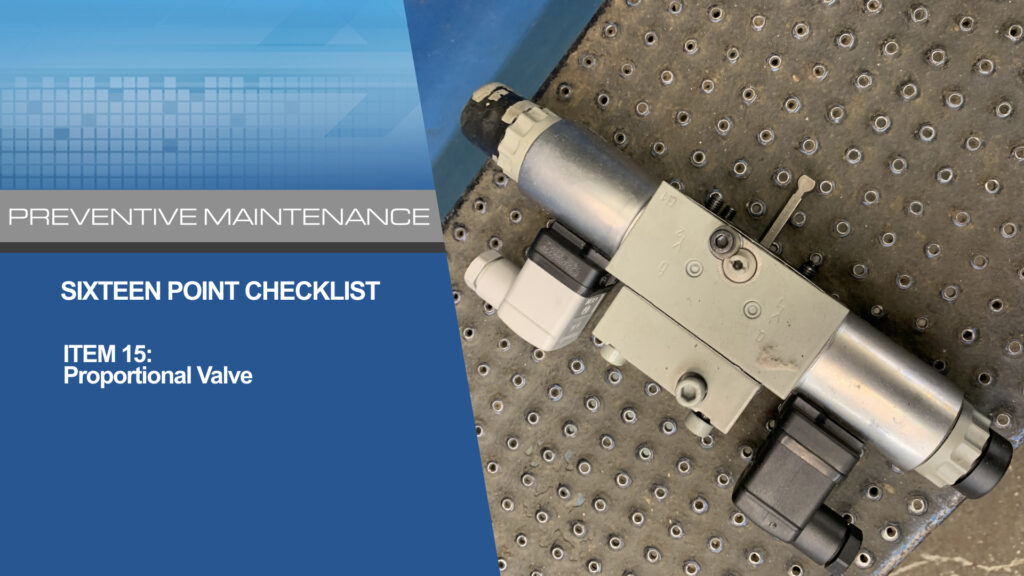 Sideloader Washer Extractor 16 Point Checklist - #15 Proportional Valve