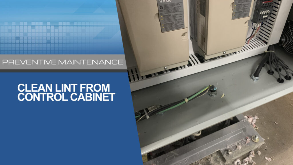 Clean Lint from Control Cabinet for Whisper Dryer